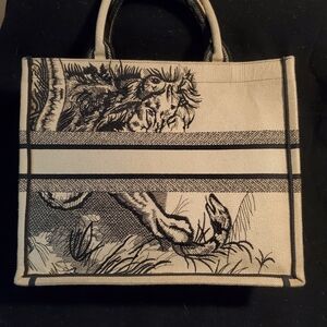 Stylish Beige and Black Woman's Tote Bag